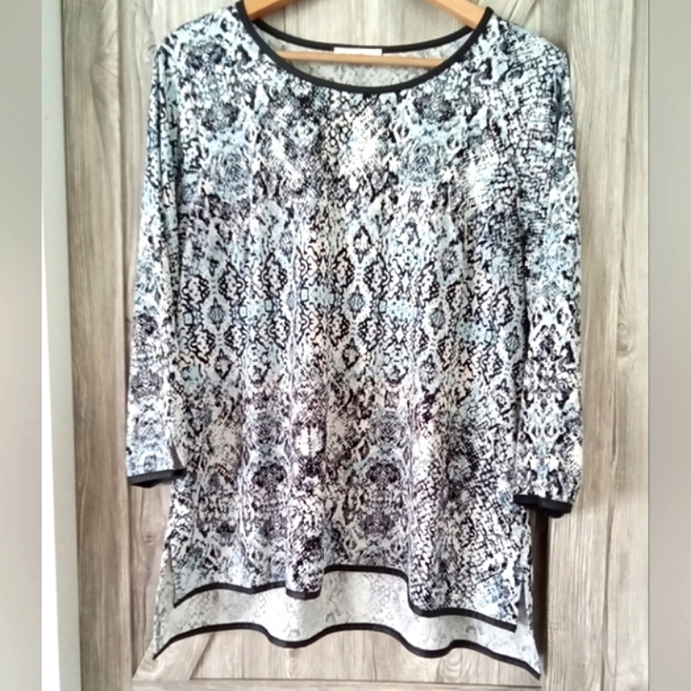 Calvin Klein Blue Black Tunic Top L